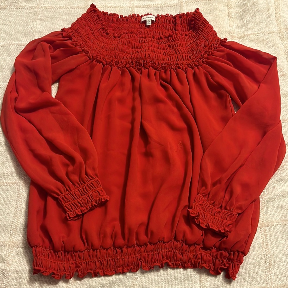 Red blouse loose fit